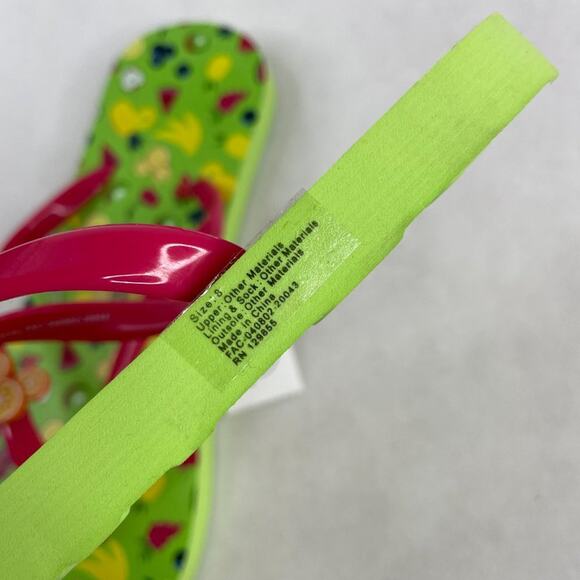 NWT Disney Parks Tropical Fruit Hidden Mickey Flip Flops - Picture 4 of 5